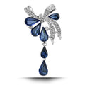 Women Drill Droplet Butterfly-knotted Brooch, Blue, Purple, White