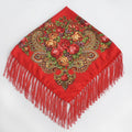 Ethnic Style Retro Tassel Square Scarf Flower Pattern Headscarf Scarf, 90 x 90cm Red, 90 x 90cm Yellow, 90 x 90cm Purple, 90 x 90cm Khaki, 90 x 90cm Black, 90 x 90cm Pink, 90 x 90cm Peacock Blue, 90 x 90cm Middle Blue, 90 x 90cm Sapphire, 90 x 90cm Gra...