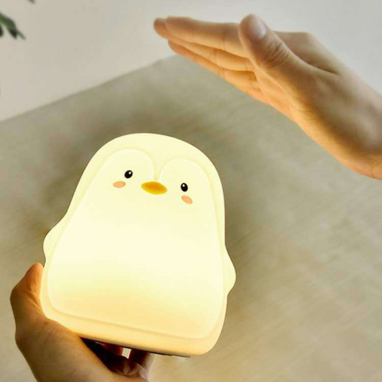 Penguin Silicone Pat Night Light Children Bedside Atmosphere Lamp, Penguin White