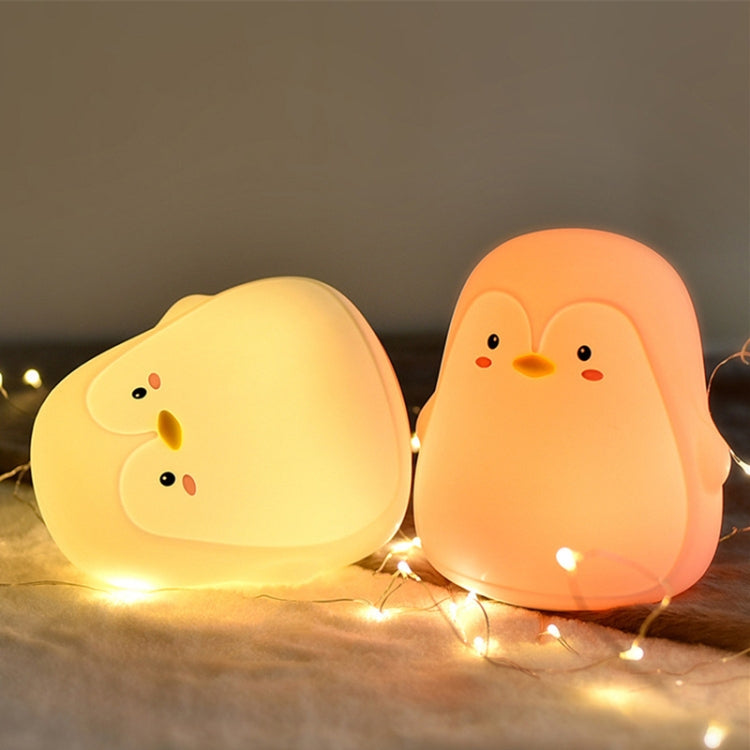 Penguin Silicone Pat Night Light Children Bedside Atmosphere Lamp, Penguin White