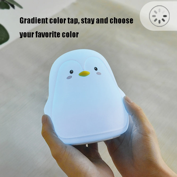 Penguin Silicone Pat Night Light Children Bedside Atmosphere Lamp, Penguin White