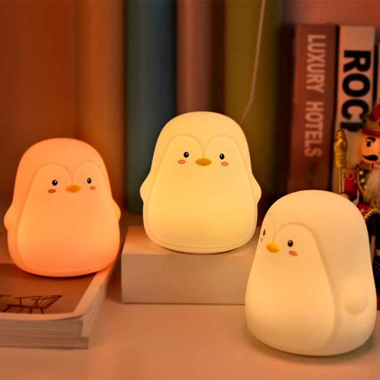 Penguin Silicone Pat Night Light Children Bedside Atmosphere Lamp, Penguin White