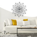Creative Wall Clock Crystal Silver Wrought Iron Wall Clock Personality Art Decoration Living Room Bedroom Clock, Iron Wall Clock