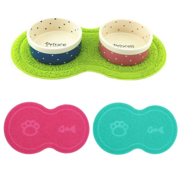 Lovely PVC Cat Litter Mat Eight-shaped  Anti-skid Placemat Pet Supplies, Lake Blue, Yellow Green, Rose Red, Gray, Pink, Light Blue, Beige