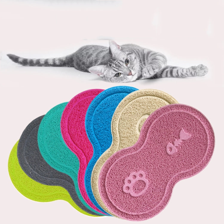 Lovely PVC Cat Litter Mat Eight-shaped  Anti-skid Placemat Pet Supplies, Lake Blue, Yellow Green, Rose Red, Gray, Pink, Light Blue, Beige