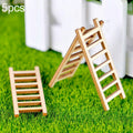 5pcs Simulation Ladder Decoration Wooden Staircase Corridor Micro Landscape Succulent Potted DIY Decorations, Simulation Ladder Decorations
