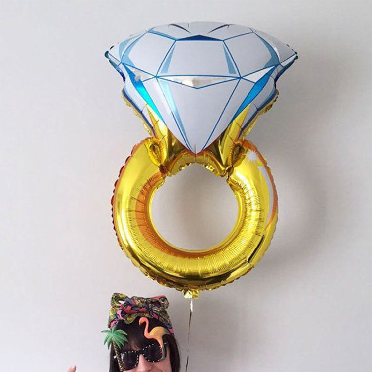 Wedding Marriage Room Decoration Balloon Diamond Ring Foil Balloon, Specification:Large Gold Diamond, Large Gold Diamond, Super Big Diamond Ring