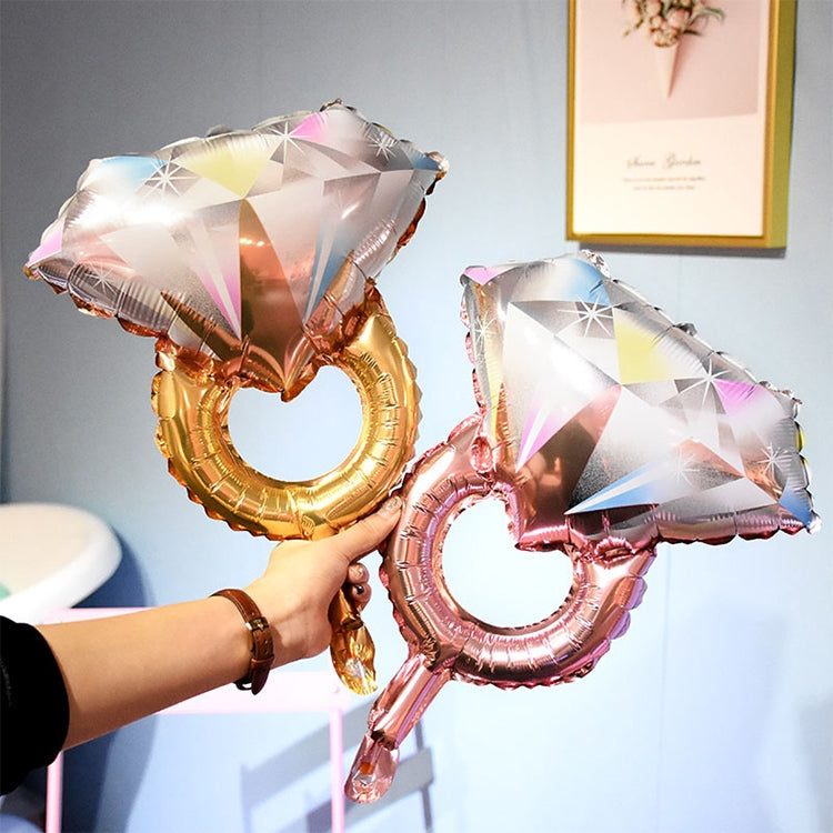 Wedding Marriage Room Decoration Balloon Diamond Ring Foil Balloon, Specification:Large Gold Diamond, Large Gold Diamond, Super Big Diamond Ring