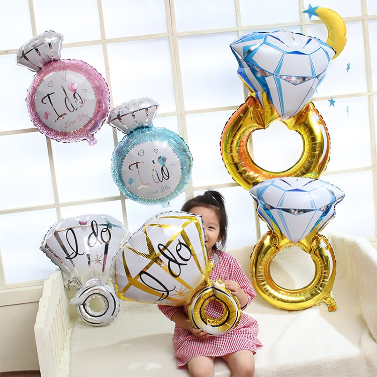 Wedding Marriage Room Decoration Balloon Diamond Ring Foil Balloon, Specification:Large Gold Diamond, Large Gold Diamond, Super Big Diamond Ring