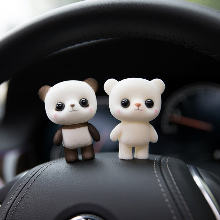 Little Cute PVC Flocking Animal Bear Dolls Creative Gift Kids Toy, Size: 5.5*3.8*6.3cm, White Bear