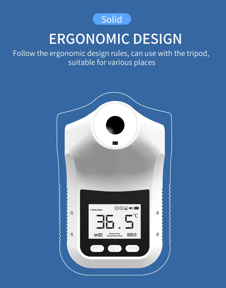 K3 Pro Handsfree Non-contact Forehead Body Light-sensitive Distance Sensor Infrared Thermometer, 2.8 inch LCD Display Screen, K3 Pro