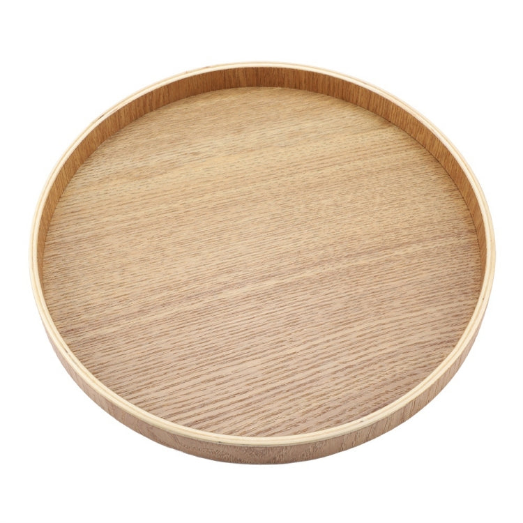 Creative Round Solid Wood Tea Tray Hotel Wooden Tay Storage Tray, Diameter: 37.5cm, Wood Color, Diameter: 37.5cm