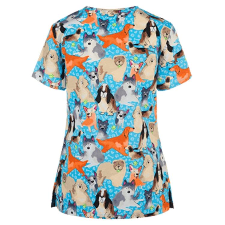 Loose Printed Hedging Thin T-shirt Nurse Uniform (Color:White Size:XXXL), S, M, L, XL, XXL, XXXL