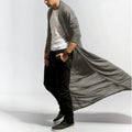 Mens Casual Loose Long Cardigans Coat (Color:Black Size:S), XL