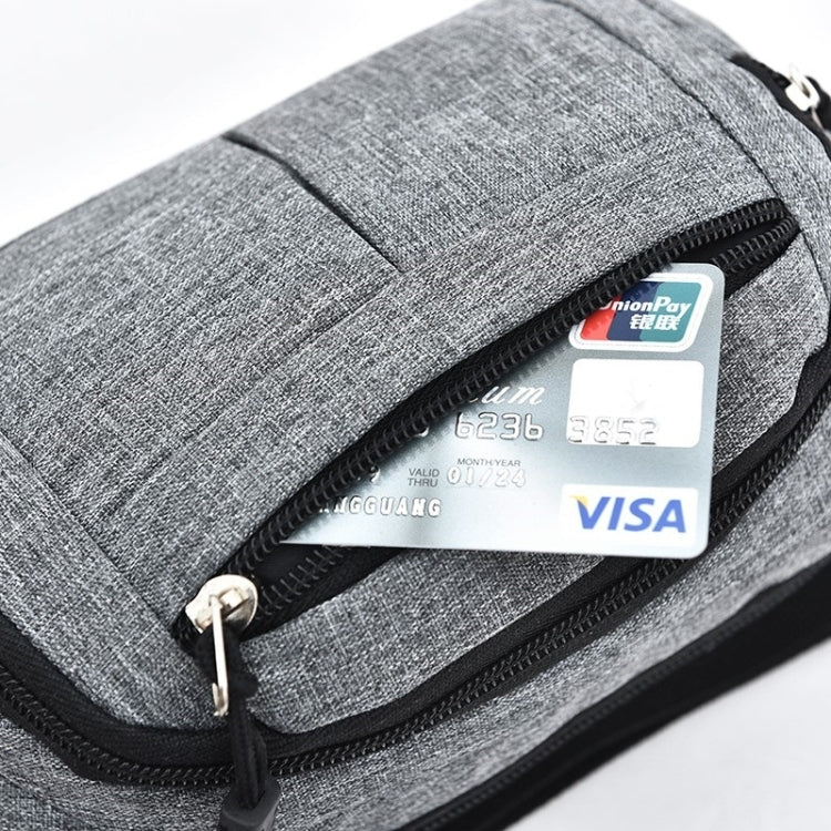 Pure Color Multi-function Casual Pockets Waterproof Chest Bag Waist Sport Bag