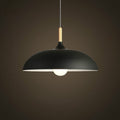 40W 35cm Minimalist Creative Personality Semi-circular Lid Chandelier Wrought Iron Single-head Restaurant Living Room Hotel Lamps, 35cm Black, 35cm White