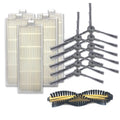 XI218 5 Pairs K614 Side Brushes + 5 PCS I207 Filters + Main Brush I202 Set for  ILIFE A4, XI218