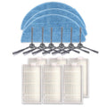 XI242 3 Pairs K614 Side Brushes + 6 PCS I208 Filters+ 3 PCS I201 Rags Set for ILIFE V5S Pro / V50 / V5S, XI242