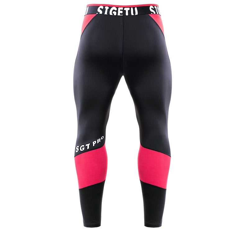 SIGETU Men Fitness Quick-drying Stretch Trousers (Color:Black Green Size:XXL), S, M, L, XL, XXL, XXXL