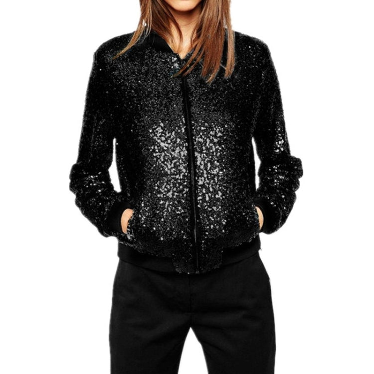 Women Wild Casual Sequin Jacket Short Coat (Color:Gold Size:XXL), S, M, L, XL, XXL