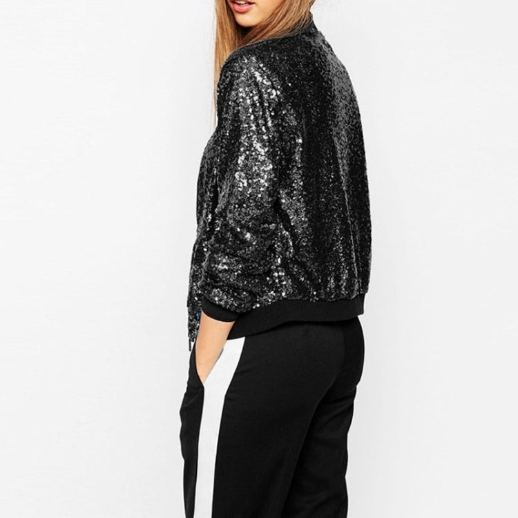 Women Wild Casual Sequin Jacket Short Coat (Color:Gold Size:XXL), S, M, L, XL, XXL