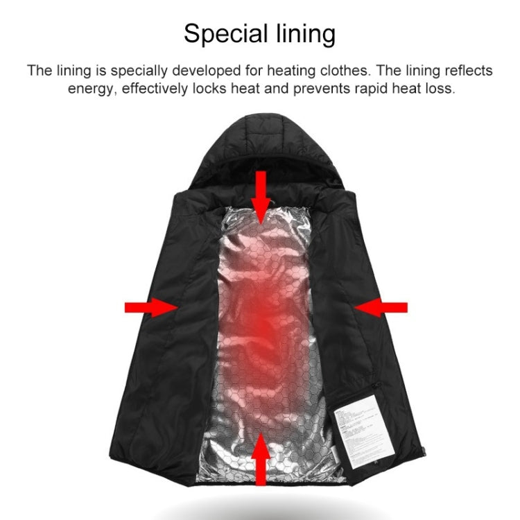 USB Heated Smart Constant Temperature Hooded Warm Coat for Men and Women (Color:Dark Blue Size:XXXXL), S, M, L, XL, XXL, 3XL, 4XL