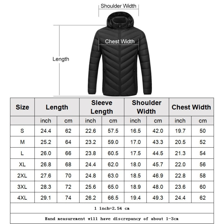 USB Heated Smart Constant Temperature Hooded Warm Coat for Men and Women (Color:Dark Blue Size:XXXXL), S, M, L, XL, XXL, 3XL, 4XL