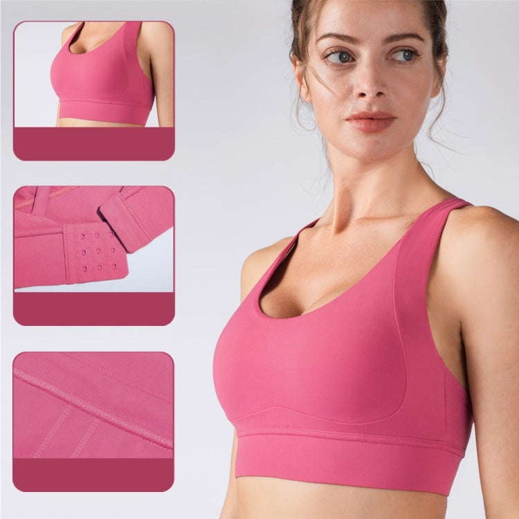 No Trace Buckle Peach Chest Line Yoga Sports Vest (Color:Palm Court Size:XL), L, XL, S, M