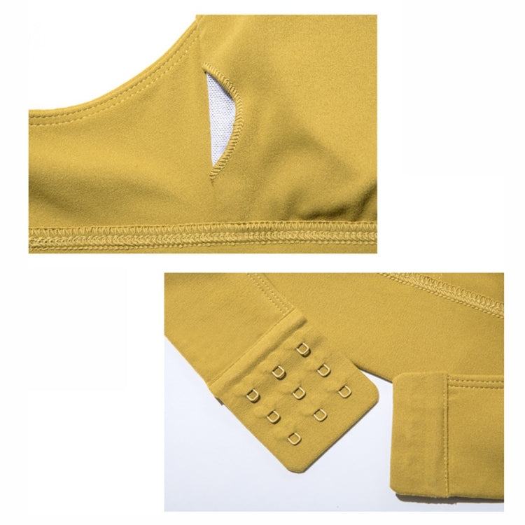 Y-shaped Wide Shoulder Belt Geometric Hollow Out Shockproof Nude Yoga Sports Underwear (Color:Smoky Blush Size:XL), S, M, L, XL