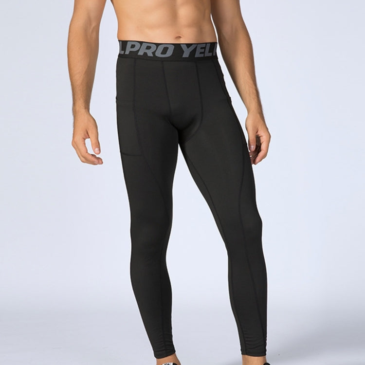 Running Training Sweat Wicking Stretch Tights With Pocket (Color:Red Size:S), S, M, L, XL, XXL