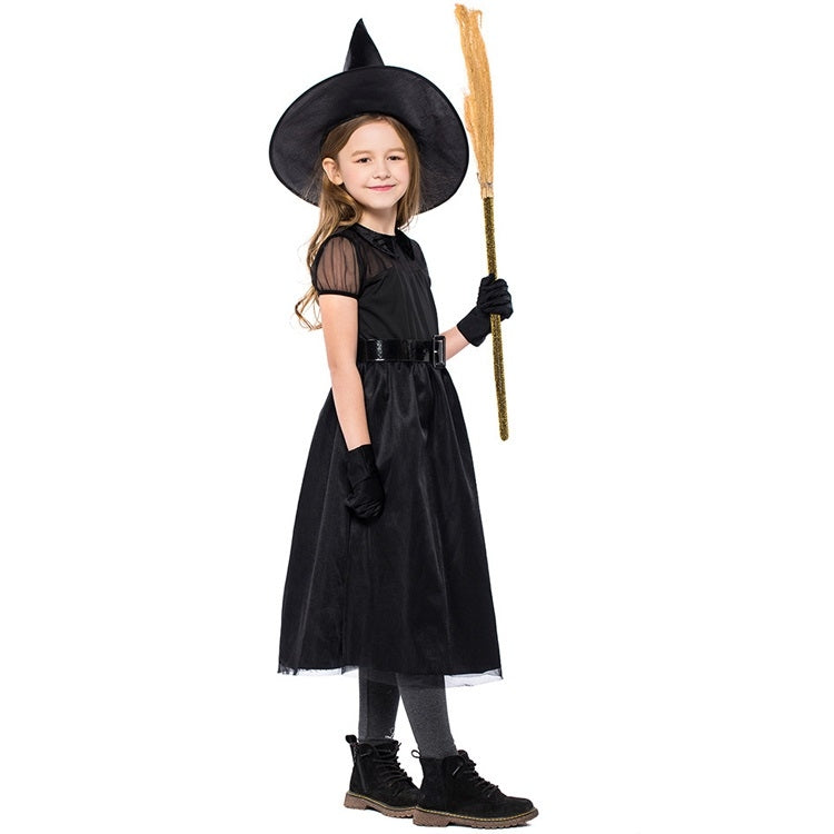 Black Gauze Little Witch Costume, Halloween Cosplay Witch Costume, S, M, L