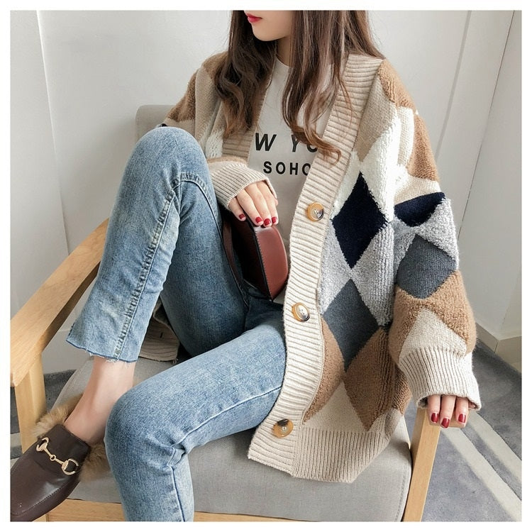 Loose And Lazy Knit Cardigan, Free Size