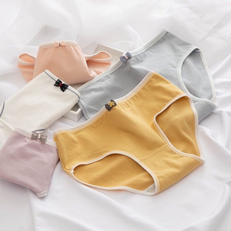 Bowknot Morandi Simple Girly Cotton Panties, M, XL, XXL, L