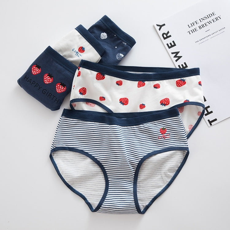 Mid-waist Large-size Hip-wrapped Cotton Crotch Briefs, M, L, XL