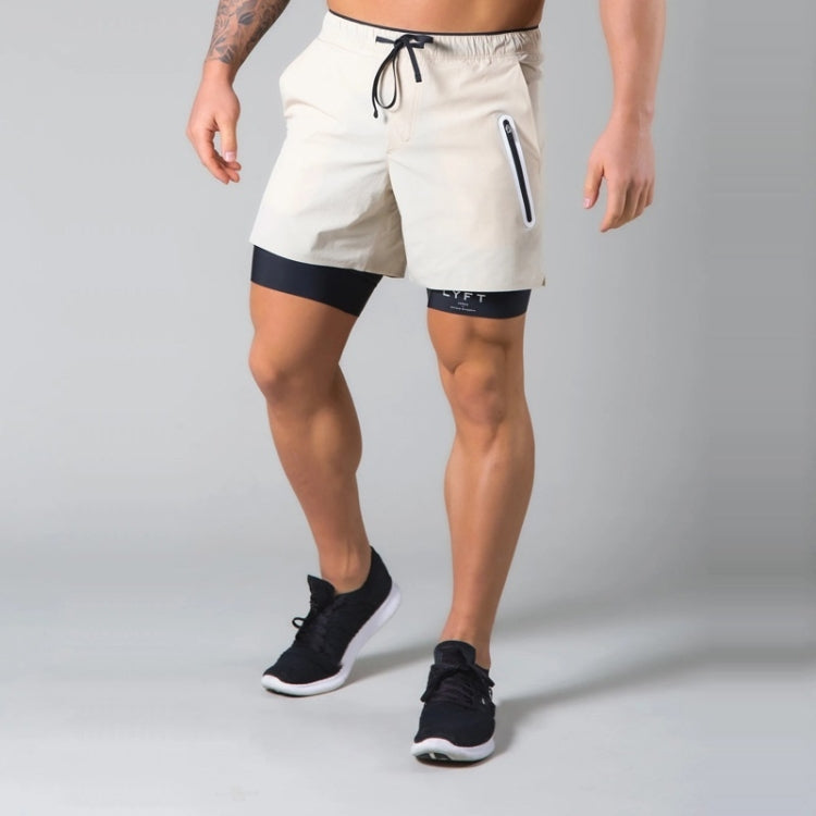 LYFT Loose Double Layer Quick-drying Fitness Shorts For Men, M, L, XL, XXL, XXXL